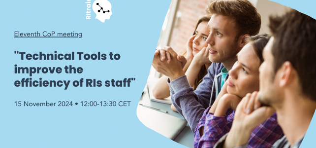 Next CoP online meeting: Technical Tools to improve the efficiency of RIs staff